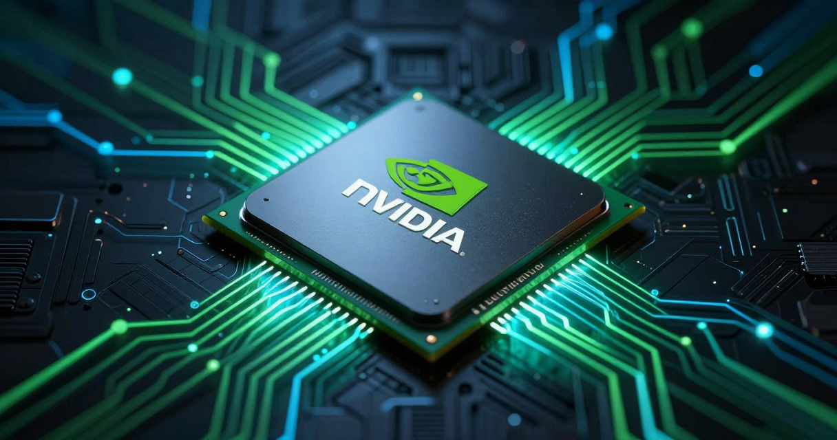 NVIDIA Blackwell Ultra B300 GPU chip with glowing circuit patterns on dark background