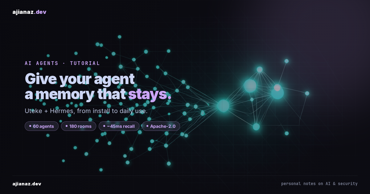 Dark thumbnail with the headline Give your agent a memory that stays, stat pills, and a glowing violet teal memory-card wall on the right