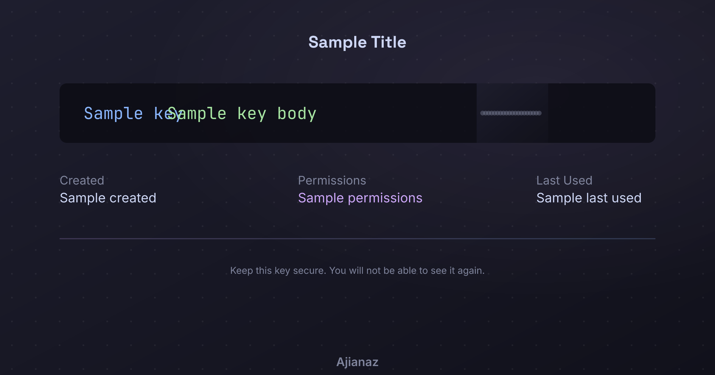 API Key Display
