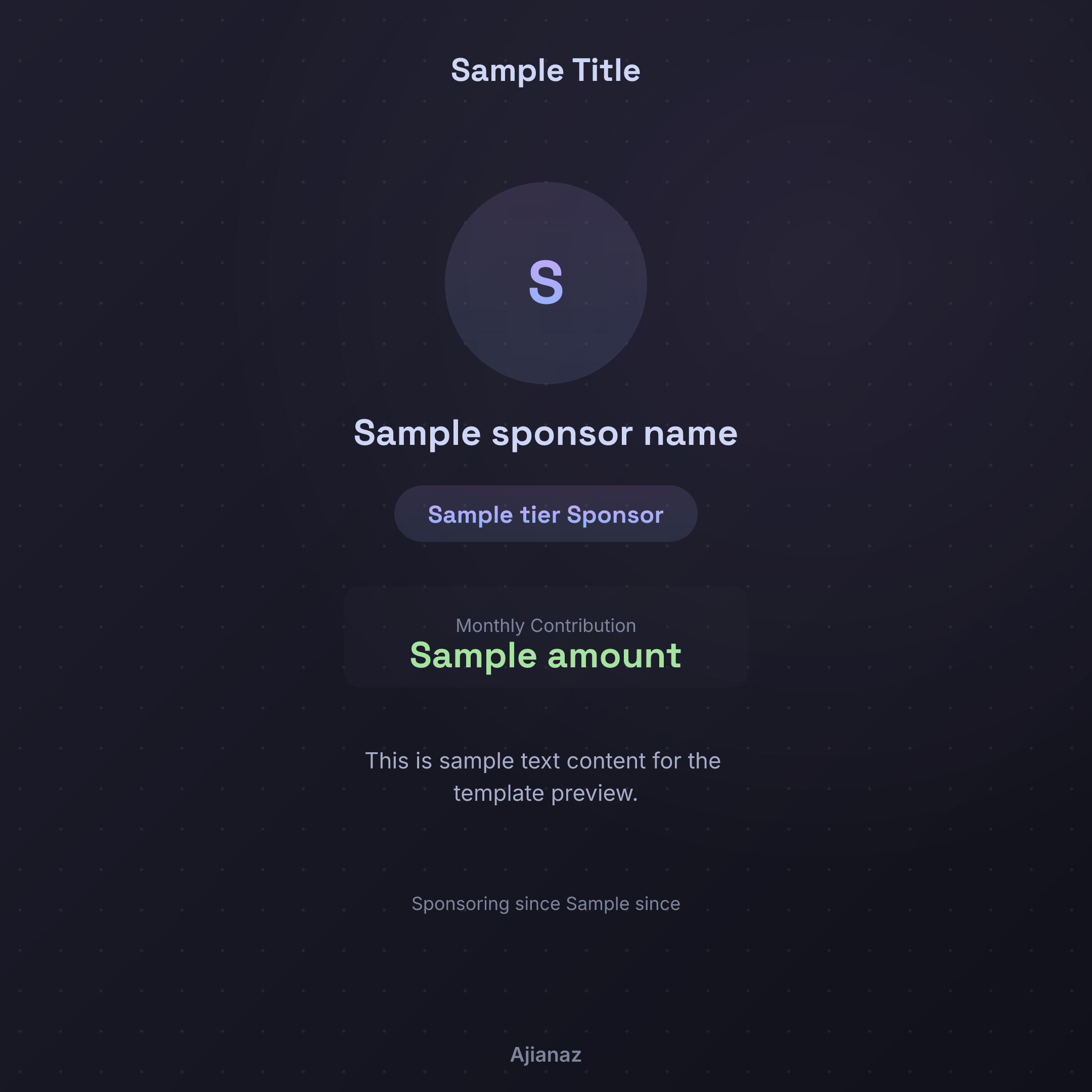 Sponsor Card